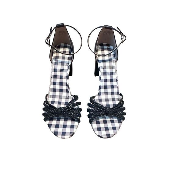 Draper James Elisa Blue Gingham Block Heel Sandals |10 - Picture 2 of 9
